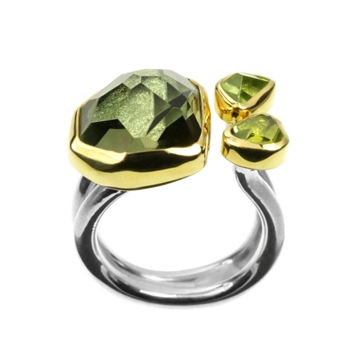 11ct Green Amethyst & Peridot Ring