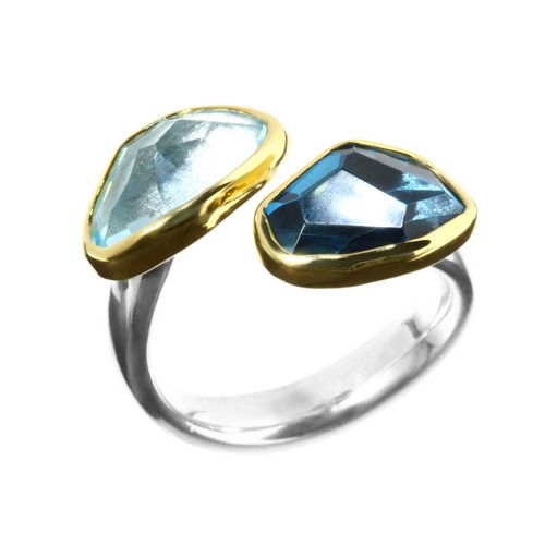 Ring Blue Topaz+Aquamarine