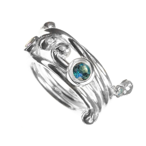 Ring with BlueTopaz x 2