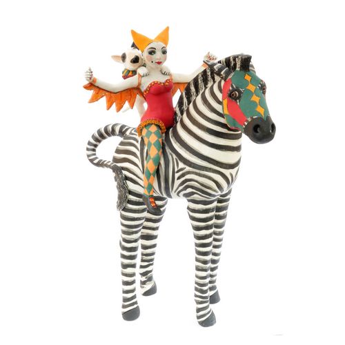 Girl With Fire Wings on Zebra