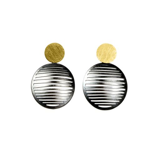 Oval Slit Drop Earrings
