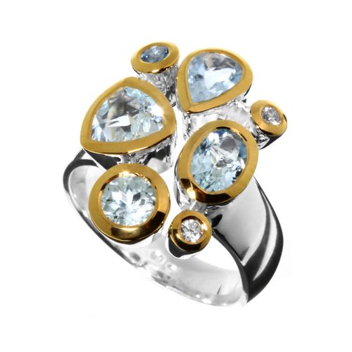 Ring Aqua,Diamond