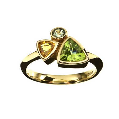 Ring ,Peridot,Citrine,G.Sapphire