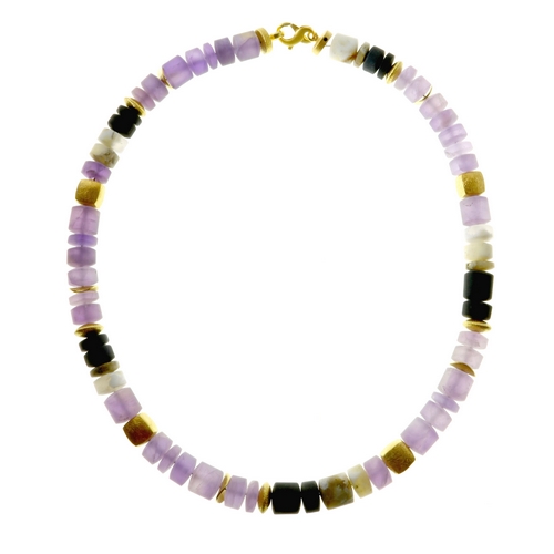 Necklace - 10mm Amethyst, Mergel,Dendrite