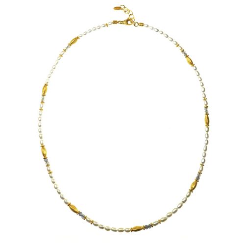 N/L White Rice Shape Pearls,Labradorite