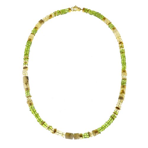 N/L 6mm Peridot,Citrine,Dendrite Agate