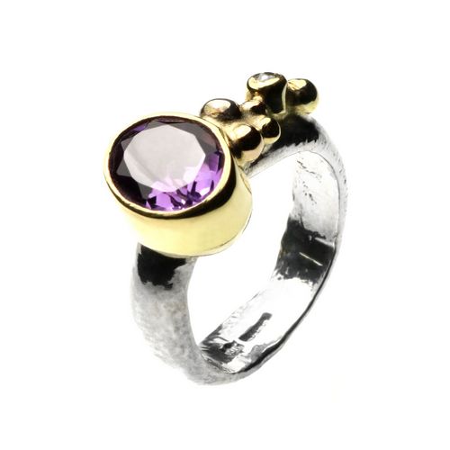 Pebbles Ring Amethyst & Diamond