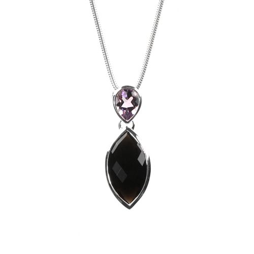 Onyx and Amethyst Pendant