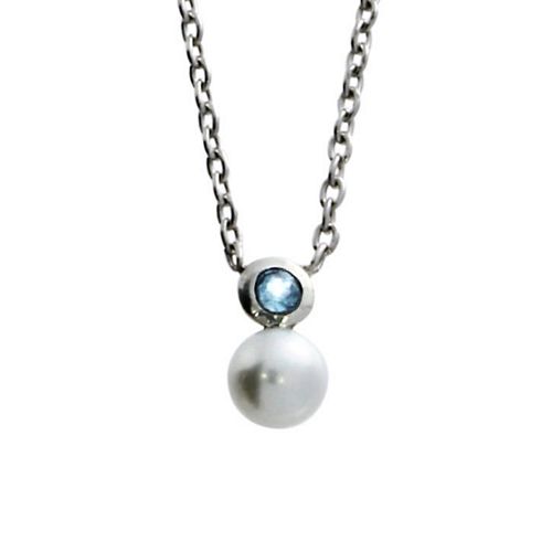 Pendant Blue Topaz + Pearl