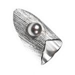 Silver,Grey Pearl Ring