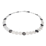 Silver & Oxide Circle Necklace