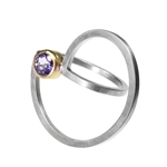 Spun Curl Ring with Lavendar Sapphire