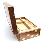 Jewellery Box English Walnut /Sycamore+Flowers