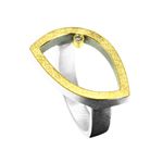 Ring Open Leaf + Diamond