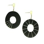 Black Oval Mis-match Earrings