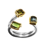 Ring 1.5ct  3xGreen Tourmaline