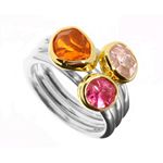 Ring Pink Tourmaline+Mandarin Garnet+Morganite