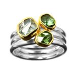 Ring Green Tourmaline+Aquamarine