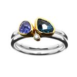 Ring Blue Topaz+Tanzanite+Diamond