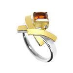 Ring Ribbon with Square Cut Citrine